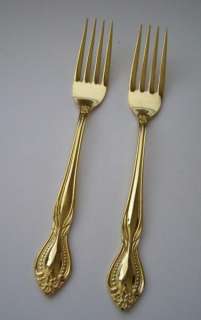 GOLD MURANO DINNER FORKS, Supreme Cutlery by TOWLE, Gold 