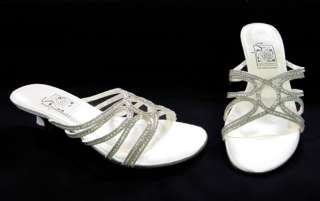 NEW White Silver Accent Sandals Formal Evening Shoes  