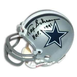 Tex Schramm Signed Cowboys Mini Helmet HOF 1991  Sports 