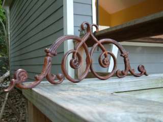 TWO LARGE FRENCH CURLS Iron Cast Wrought Garden Fence  