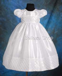 White Baby Girls Christening Gown Dress SZ 3 6mo W53  