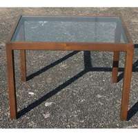 Vintage Wood Glass Side End Occasional Table  
