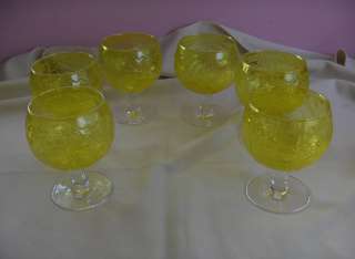 VntgYellow Crystal Glasses Beer Margarita Tastesetter  