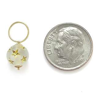14K YELLOW GOLD STAR BEAD EARRING CHARMS 8MM Style number E675  
