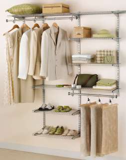 telescoping rods and expanding shelves make reconfiguring your closet 