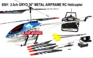 36 inch SKY KING GYRO 8501 Metal 3.5 Channel RC Helicopter 36 Blue 