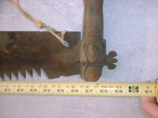 Antique Two Man Logging Hand Saw,, 59 inches long  