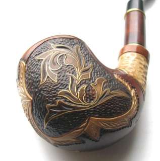 Unique HAND CARVED Tobacco Smoking Pipe/Pipes FIRE #2 Briar  