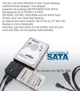 USB 2.0 to 2.5 3.5 IDE SATA Hard Drive HDD DUPLICATOR  