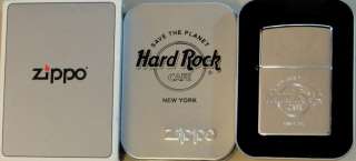 Hard Rock Cafe NEW YORK Chrome Silver ZIPPO LIGHTER Mint New in Metal 