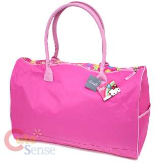 Sanrio Hello Kitty Duffle Bag / Travel / Gym   20 Large Pink Flowers 