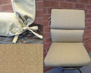   Outdoor Garden High Back Recliner Chair Cushion #8318 Linen Sesame
