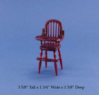 Dollhouse Miniature Mahogany High Chair #C1001M  