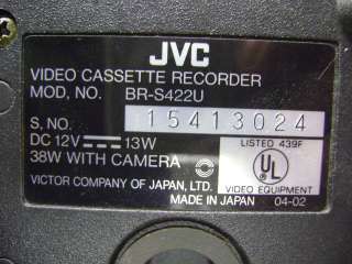 HITACHI Z 2000A JVC BR S422U SVHS COLOR STUDIO DIGITAL VIDEO CAMERA 3 