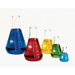 Kimble Chase 26500 250 Erlenmeyer Flask, graduated with Narrow Mouth 