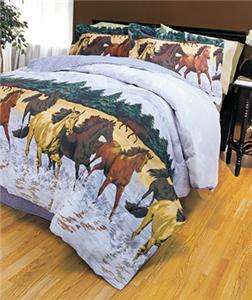 PIECE WILDLIFE COMFORTER SET   HORSES OR DEER DESIGN  