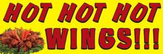 30x6ft HOT HOT WINGS BRAND NEW BANNER SAME DAY SHIP  