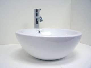 Round Style Porcelain Ceramic Vessel Sink Faucet Combo  