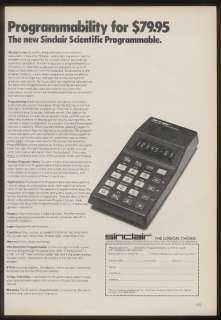 1975 Sinclair Scientific programmable calculator ad  