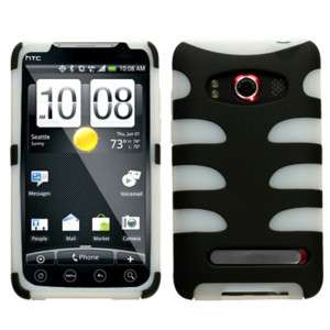 HTC EVO 4G Sprint BLK/CLEAR FISHBONE Phone Cover Case  