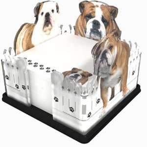  Bulldog (fence) Note Holder with matching Bulldog Note Pad 