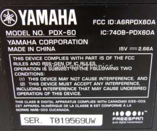Yamaha PDX 60 iPod iPhone Dock Speaker System Black 027108933641 