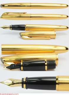 AURORA 88 gold plated Italy made fountain pen 1990s NICE DAILY WRITER 