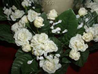 Ivory/White Silk Flower Candle Rings 3167  