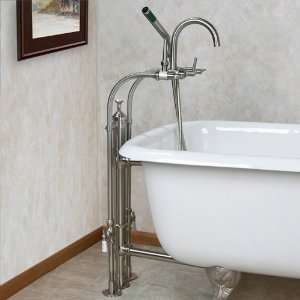  Freestanding Gooseneck Tub Faucet with Heavy Duty Standing 