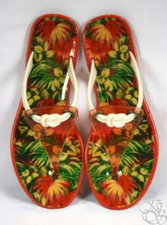 SPERRY Jellyfish Orange Womens Thong Flip Flops Shoes  