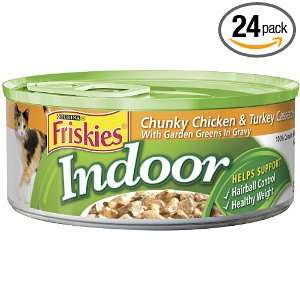 Friskies Indoor Cat Food, Chunky Chicken & Turkey Casserole with Brown 