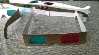 Lot 5 3D Glasses Anaglyph Red / Blue (cyan) Paper  Ships FAST from 