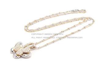 Korea Gold & Sliver Butterfly Double Necklace N0810 1  