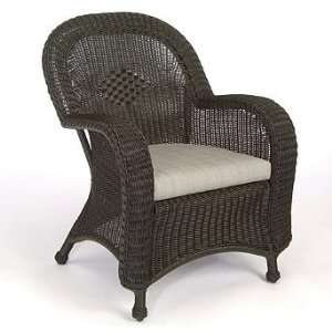  Classic Wicker Dining Arm Chair with Cushions   Arbor Gray 