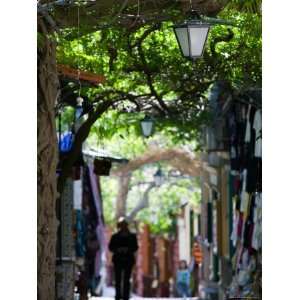 Shaded Shopping Street, Lesvos, Mithymna, Northeastern Aegean Islands 