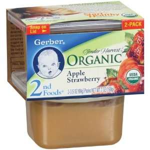 Gerber 2nd Foods Baby Foods Organic Apple Strawberry 3.5 Oz   8 Pack 