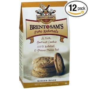 Brent & Sams Pure Naturals Ginger Spice Cookies, 7 Ounce Boxes (Pack 