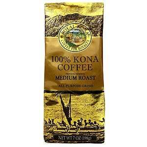 Royal Kona 100% Kona Coffee 7oz bags (6 bags, All Purpose Grind)