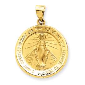 14k solid gold Medium Miraculous Mother Mary Medal  