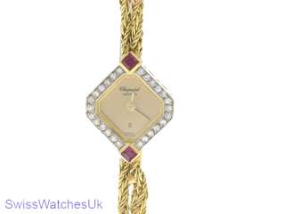 CHOPARD 18K GOLD DIAMONDS RUBIES LADIES WATCH Shipped from London,UK 
