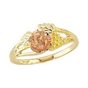   Black Hills Gold diamond cut Rose Bud Womens Ring size 5.5 Jewelry