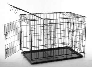 42 Large 3 Doors Folding Wire Pet Cat Dog Crate Cage Kennel Free 