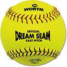 worth 11in leather dream seam fastpitch softballs 1 dz 1
