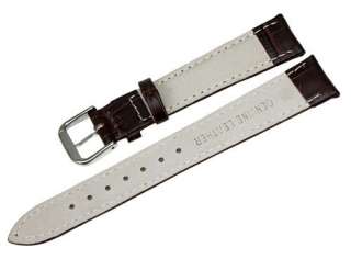   Crocodile Croco Grain Genuine Leather Watch Band Strap Brown a11
