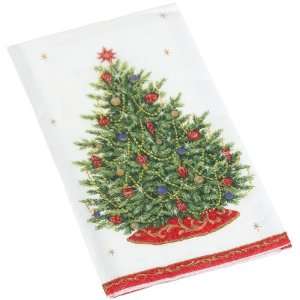   Decorated Tree Paper Guest Towel Package, Ivory