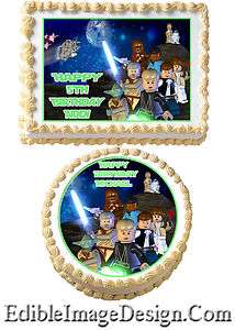 STAR WARS #3 LEGO Birthday Edible Party Cake Image Cupcake Topper 