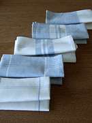 x5 KITCHEN DISH TEA TOWELS 47X70CM BLUE LINEN COTTON  