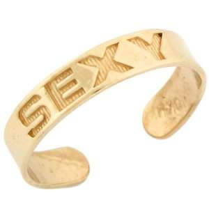  14k Solid Yellow Gold Sexy Toe Ring Jewelry