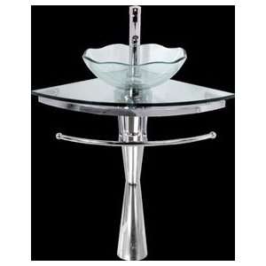   Pedestal Sinks, Clear Glass Hourglass Pedestal Sink