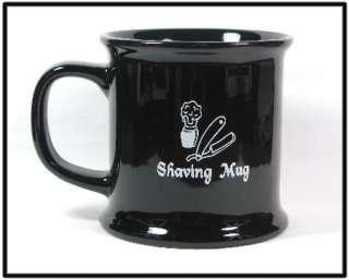 Black Ceramic Military Style Shaving Mug w/Shaving Logo 12 Oz  